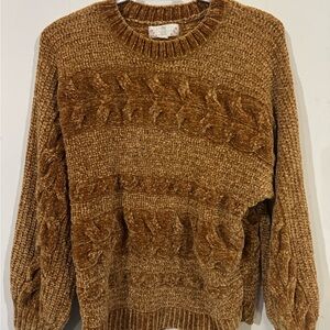 Pink Rose Warm Tan Sweater